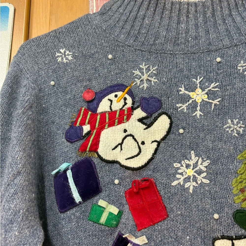 Charming Winter Snowmen Turtleneck Sweater - Picture 2 of 9